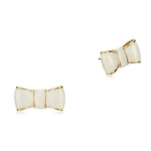 Kate Spade Gold and Cream Bow Studs